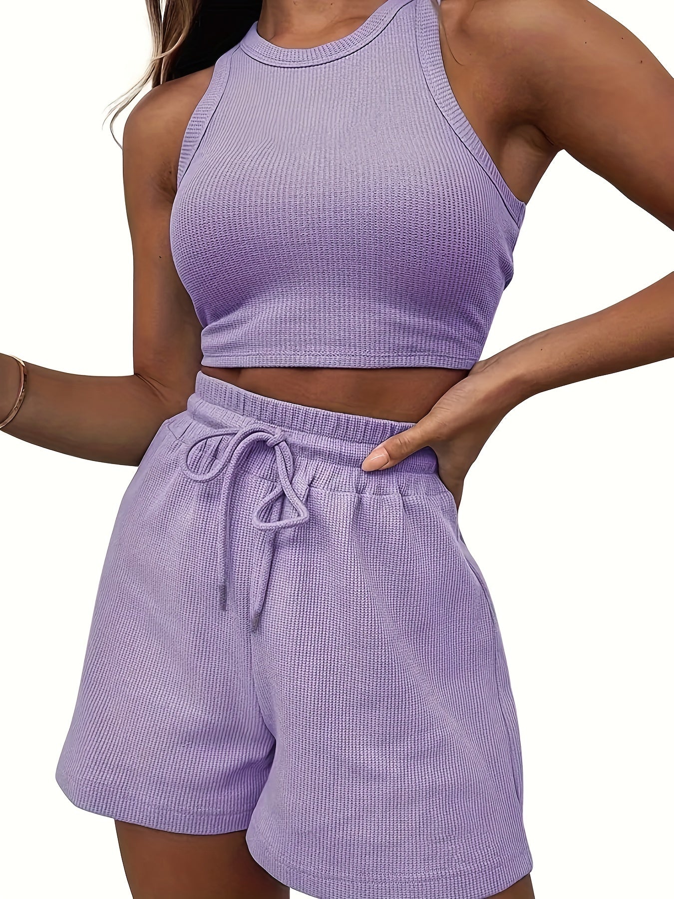 2-Piece Ribbed-Knit Sports Set