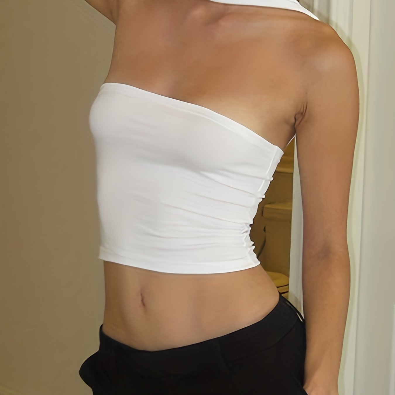Sleek Halter Ruched Crop Top
