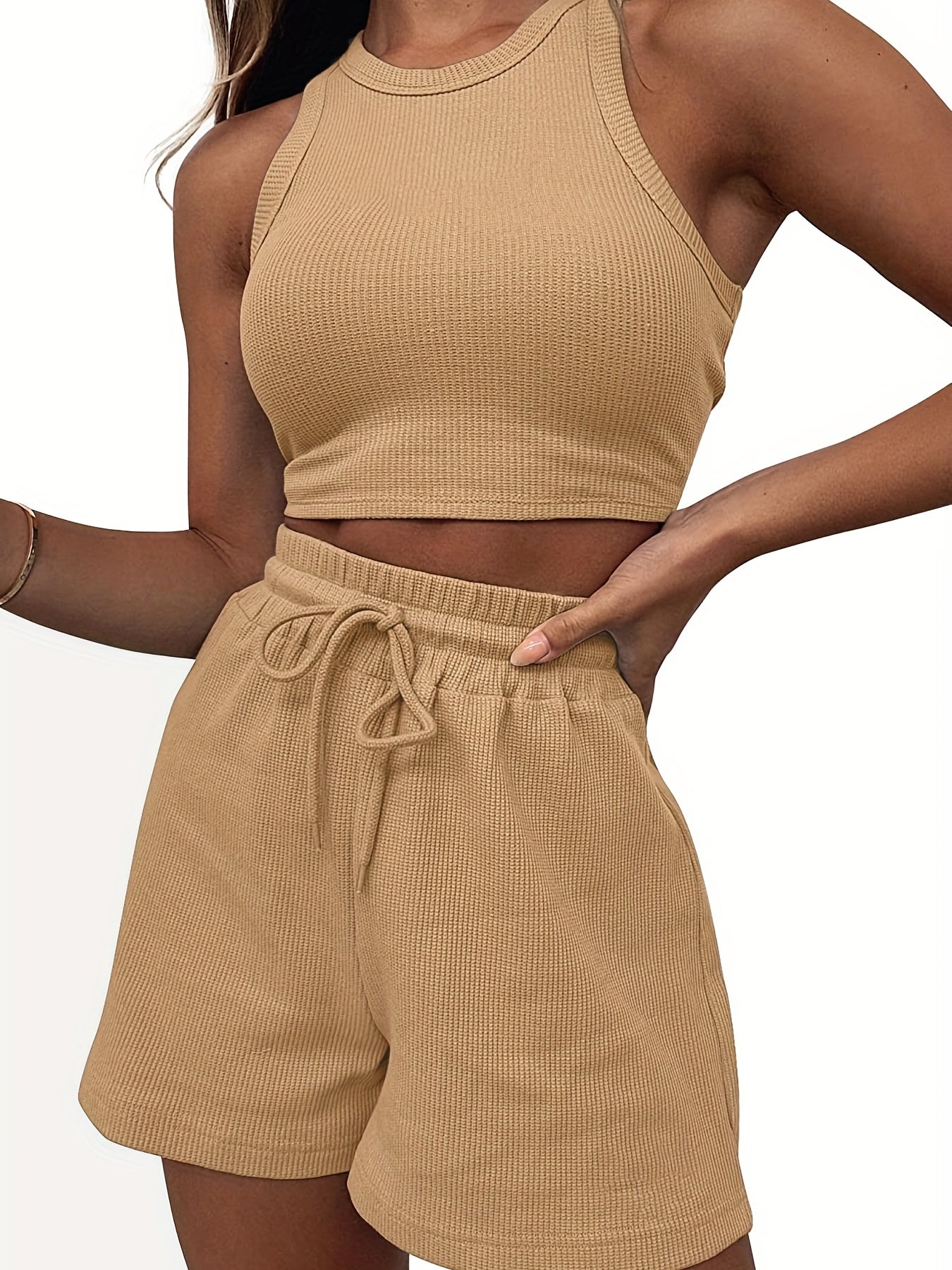 2-Piece Ribbed-Knit Sports Set