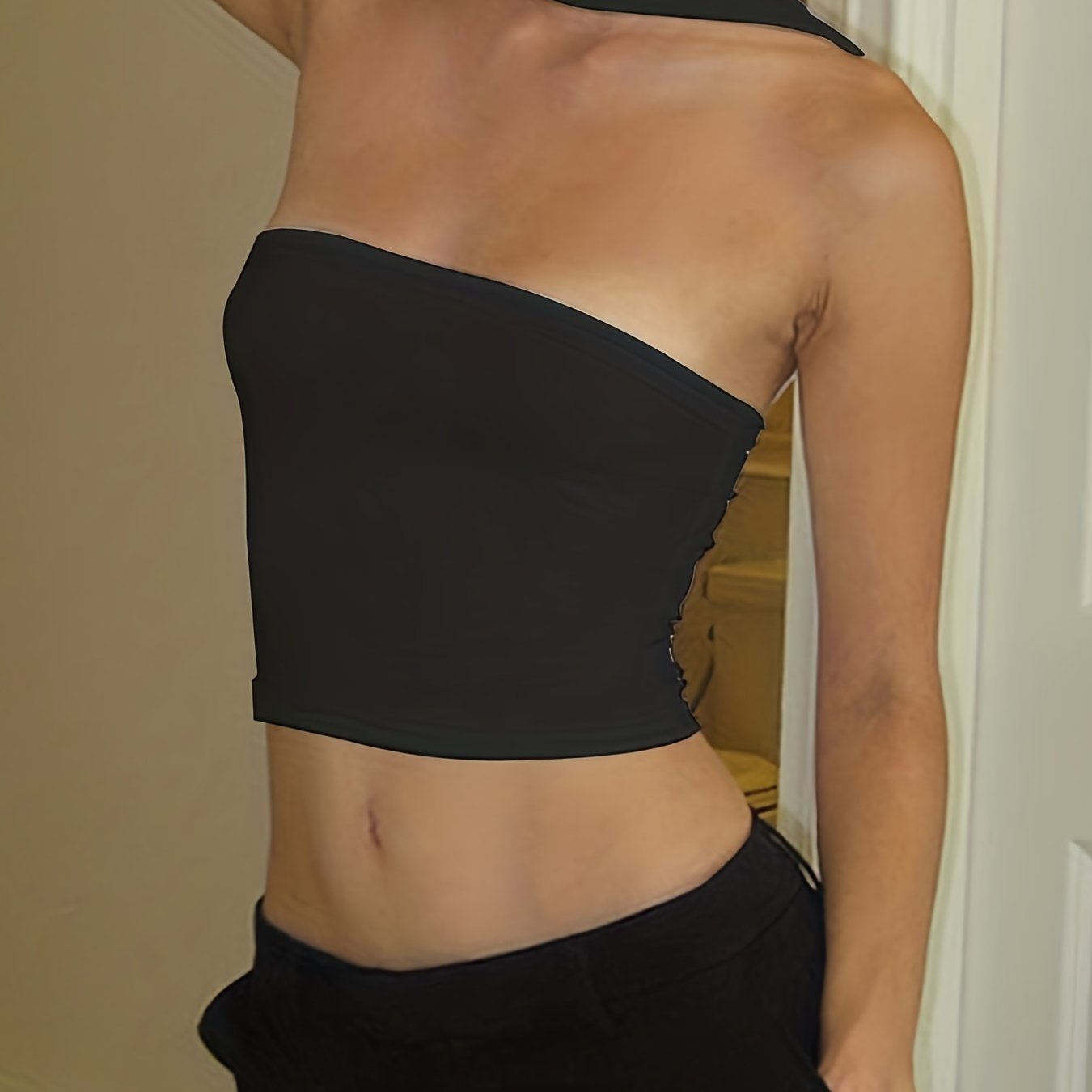 Sleek Halter Ruched Crop Top