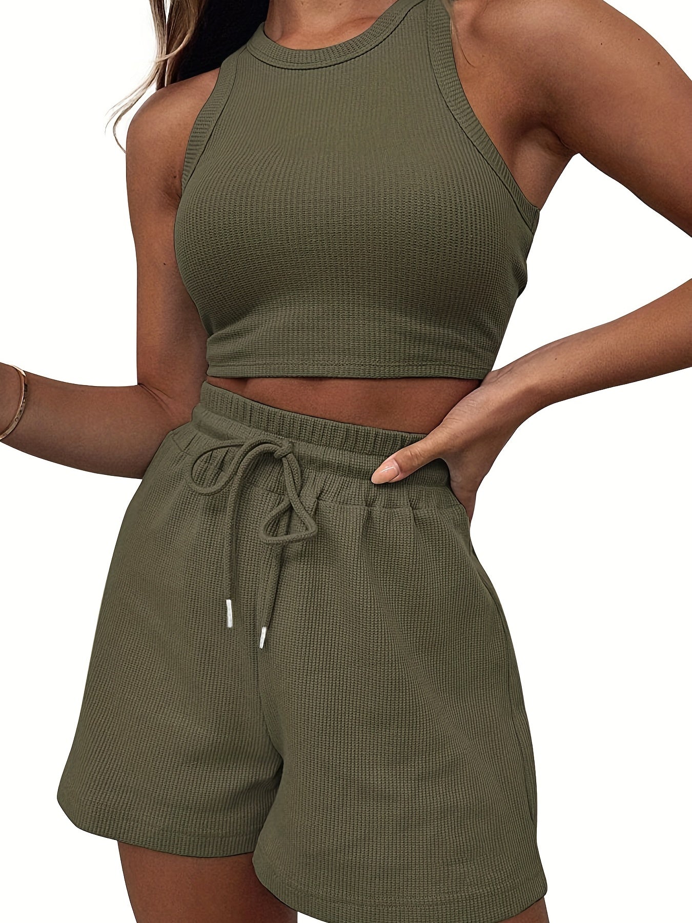 2-Piece Ribbed-Knit Sports Set
