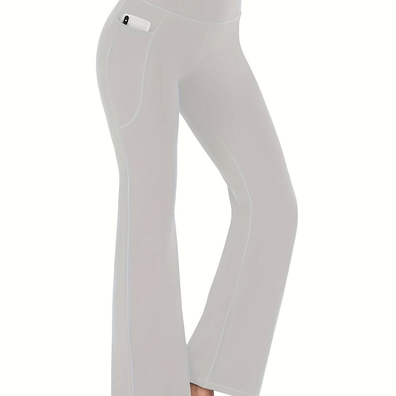 High-Waisted Flared Yoga Pants with Pockets