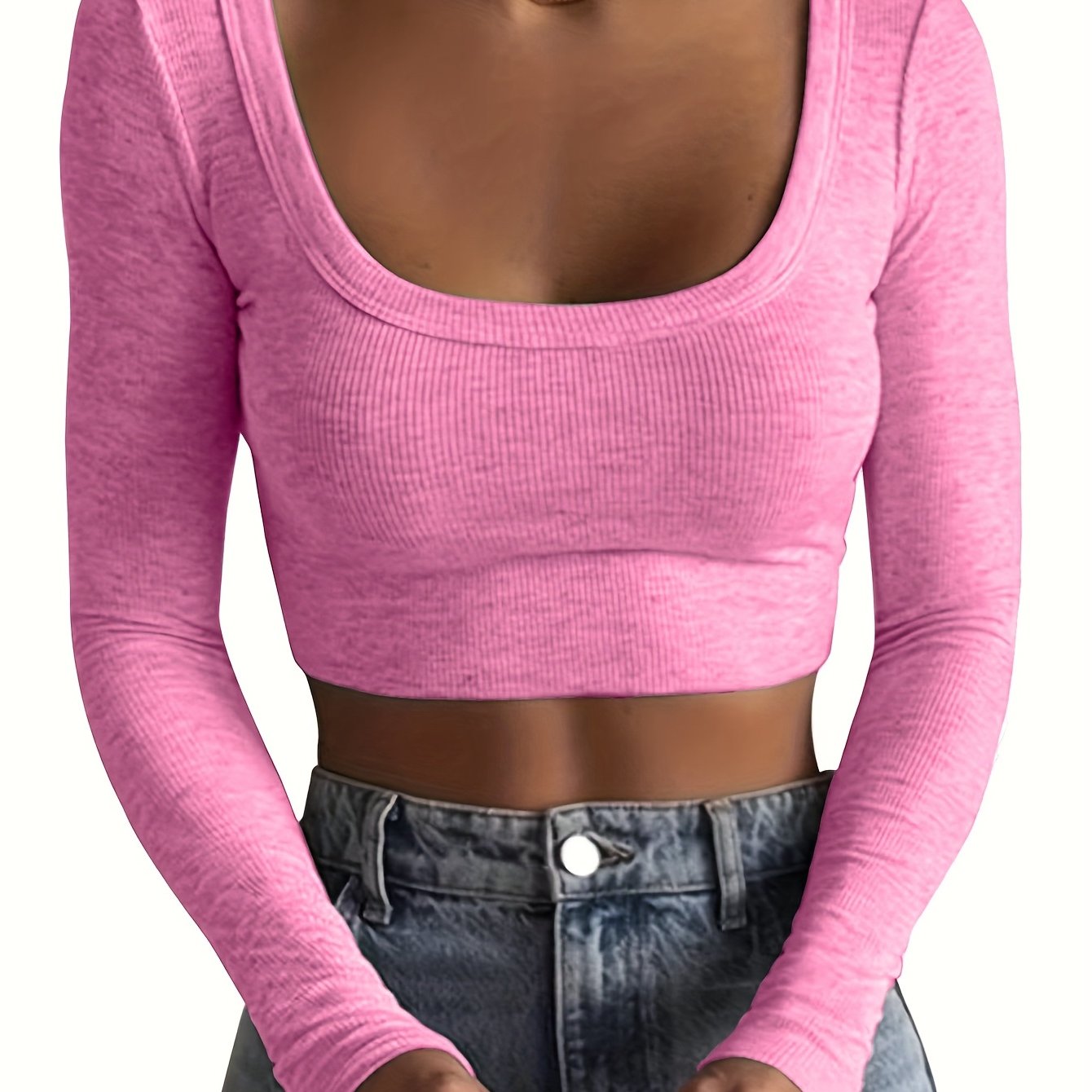 Chic All-Season Scoop Neck Crop Top