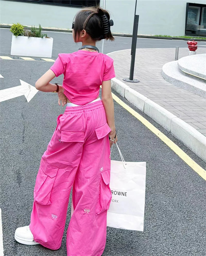 Girls Spring-Summer Cargo Pants