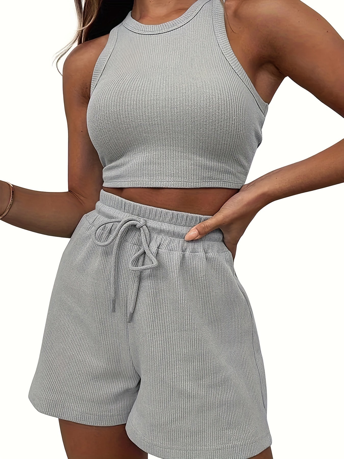 2-Piece Ribbed-Knit Sports Set