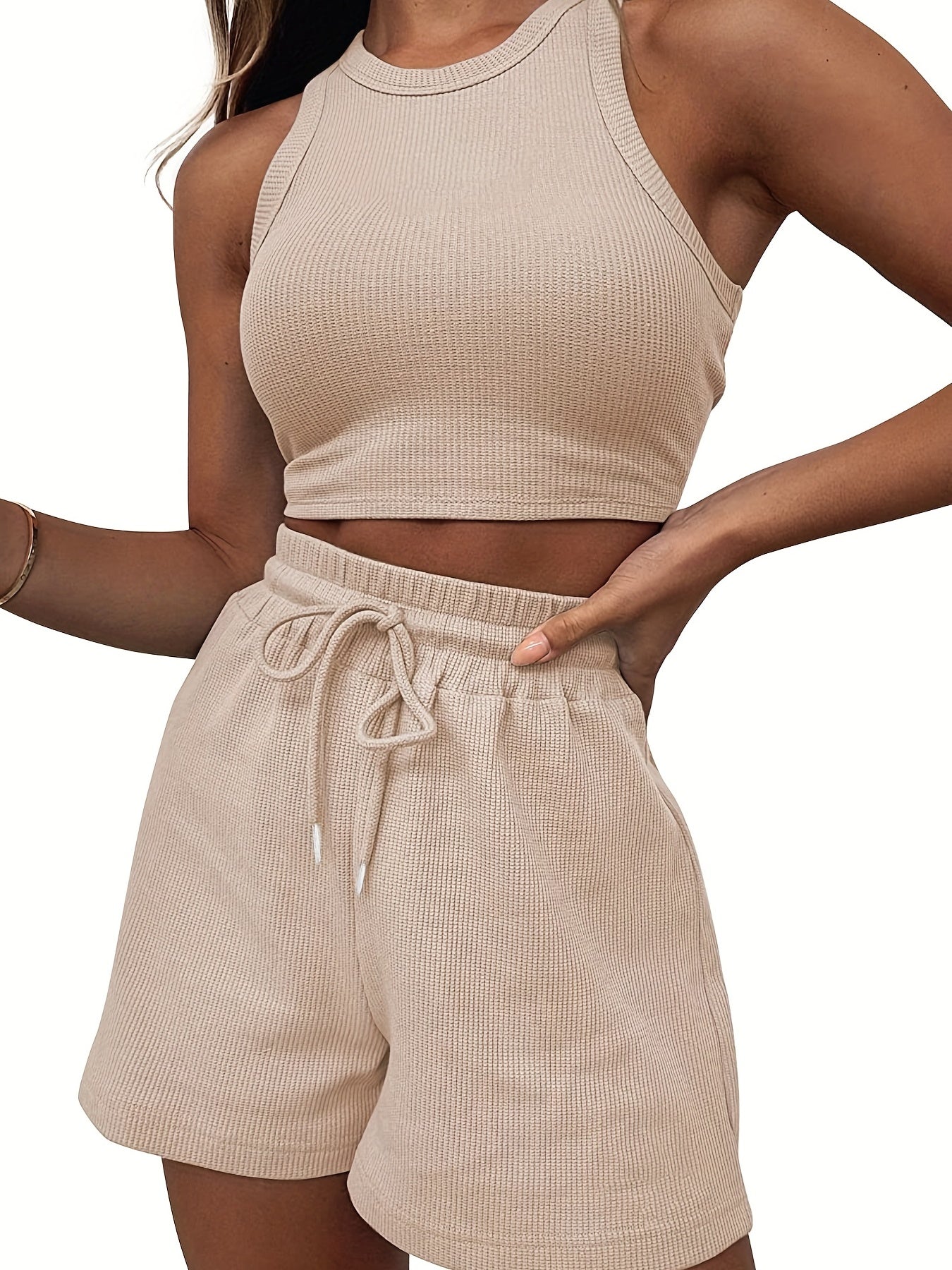 2-Piece Ribbed-Knit Sports Set