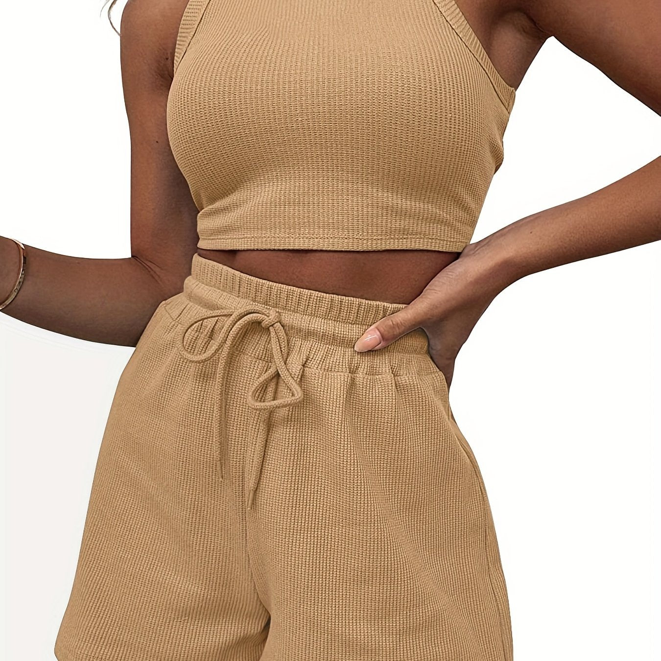 2-Piece Ribbed-Knit Sports Set
