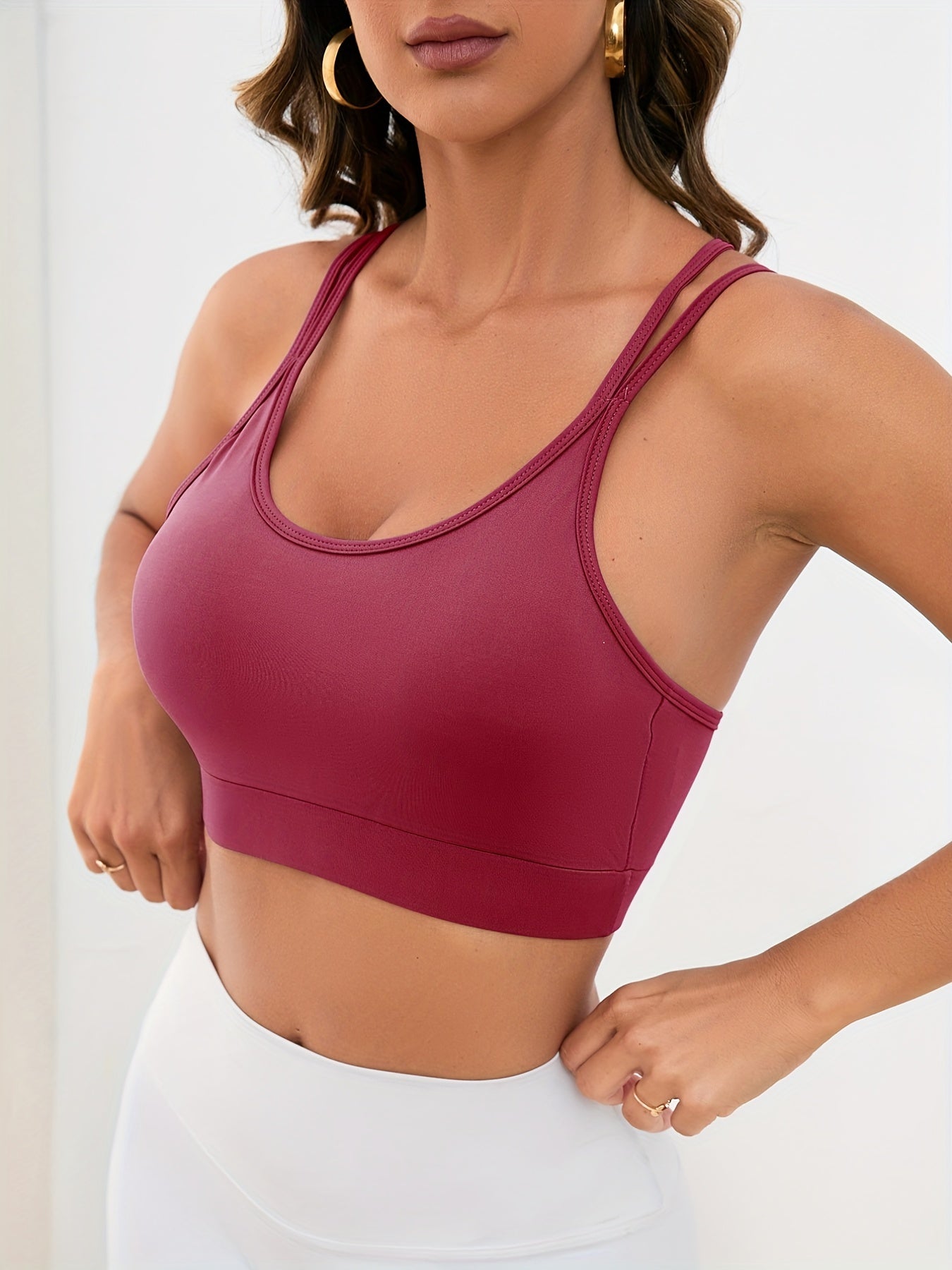 Crisscross Back Sports Bra - Military Blue