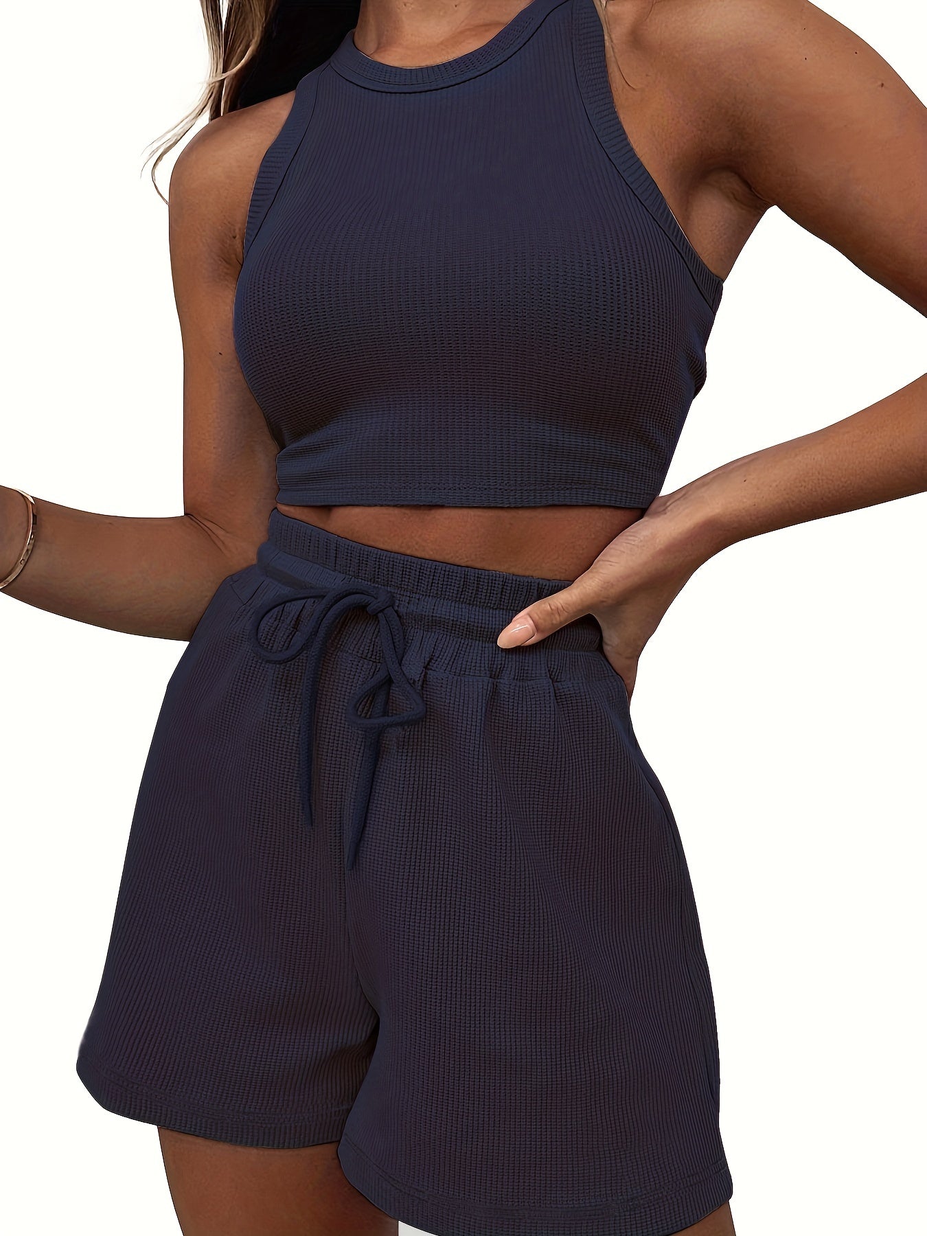 2-Piece Ribbed-Knit Sports Set