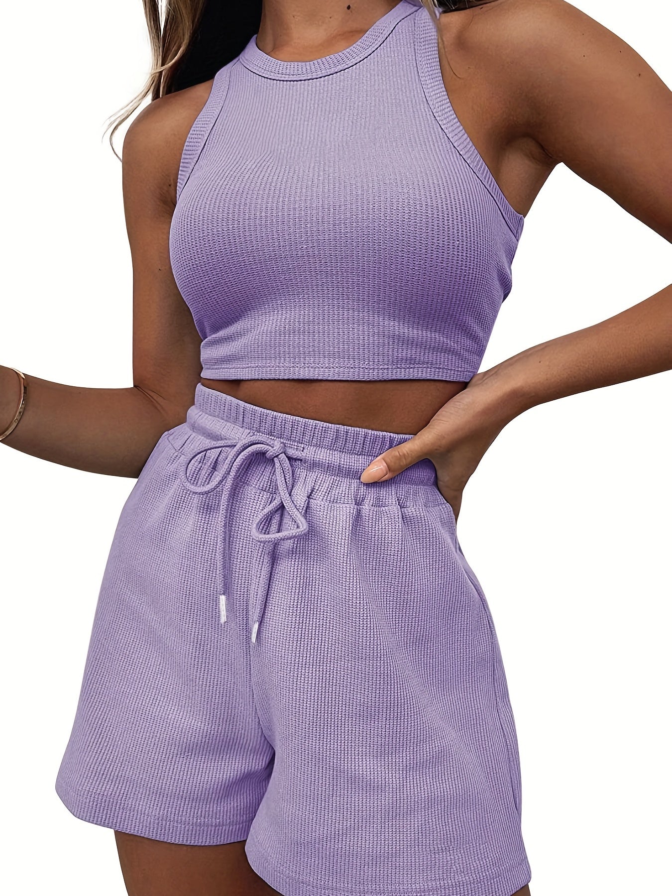 2-Piece Ribbed-Knit Sports Set