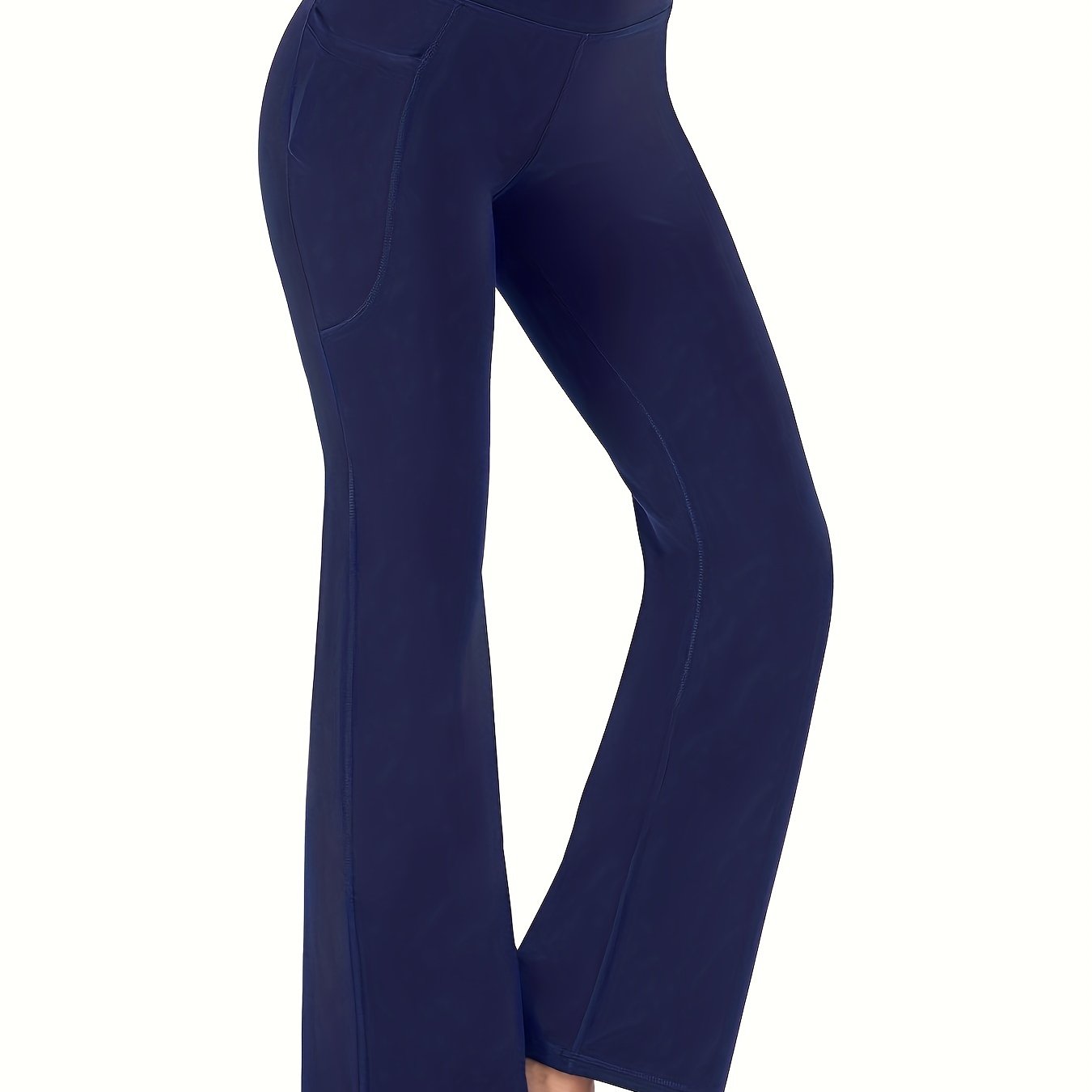 High-Waisted Flared Yoga Pants with Pockets