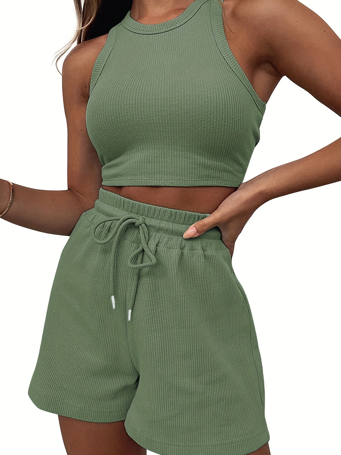 2-Piece Ribbed-Knit Sports Set