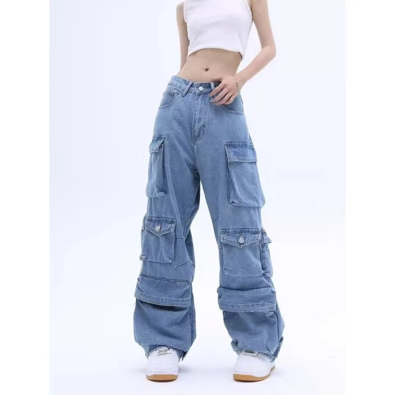 Y2K Retro Wide Leg Cargo Jeans