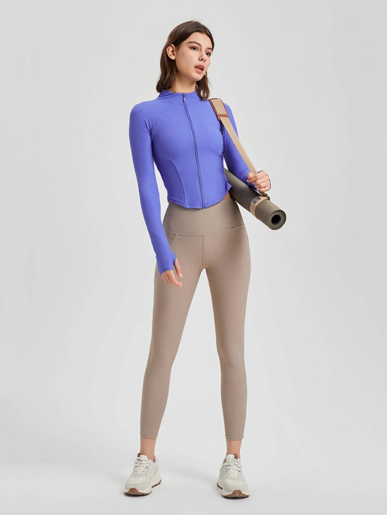 Slim Fit Zipper Sports Jacket for Women