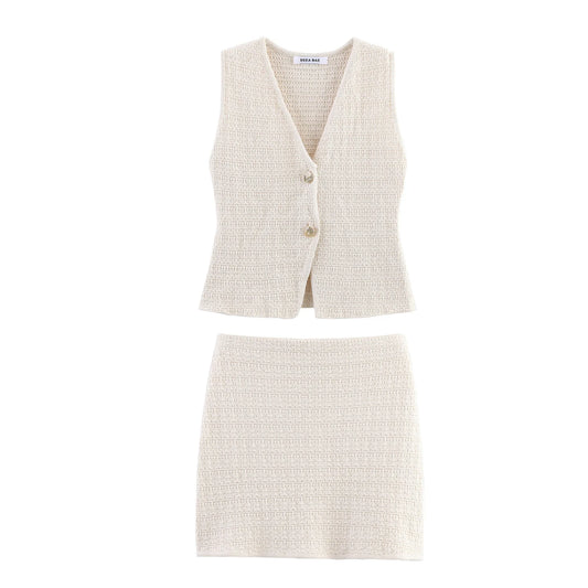 Chic Knitted Vest & Mini Skirt Set - Summer Style