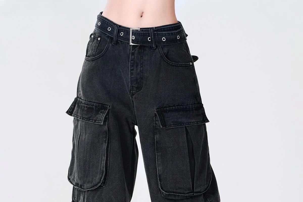 ADAgirl Y2K High Waist Cargo Jeans