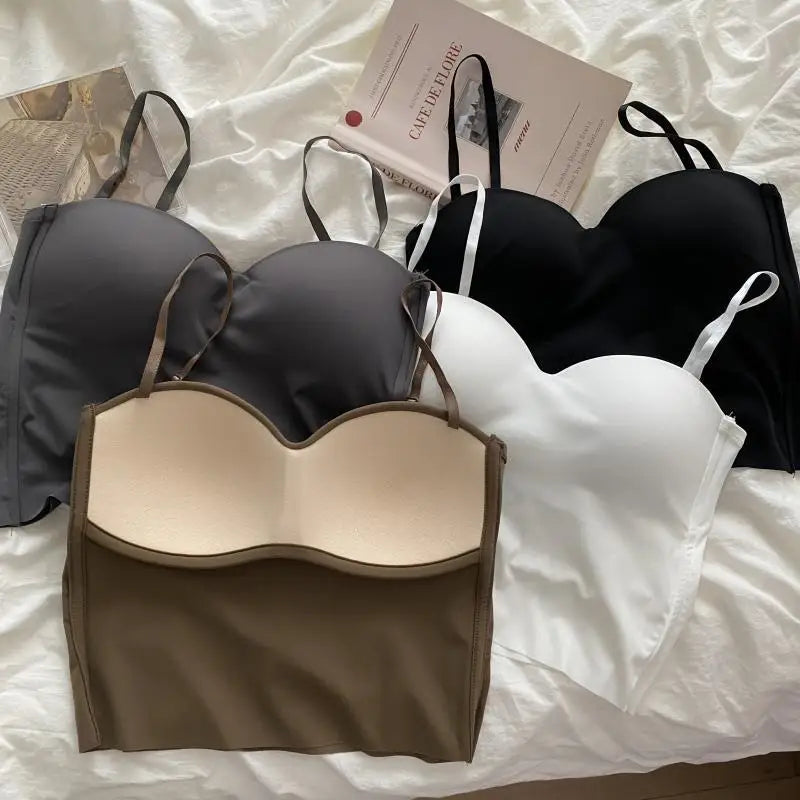 Double Strap Solid Color Sport Crop Top