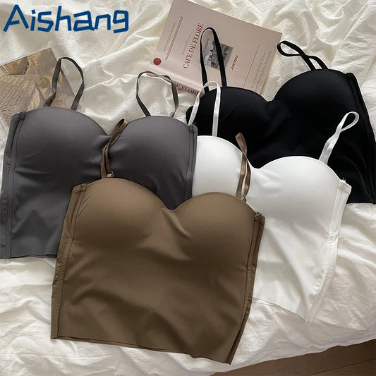 Double Strap Solid Color Sport Crop Top