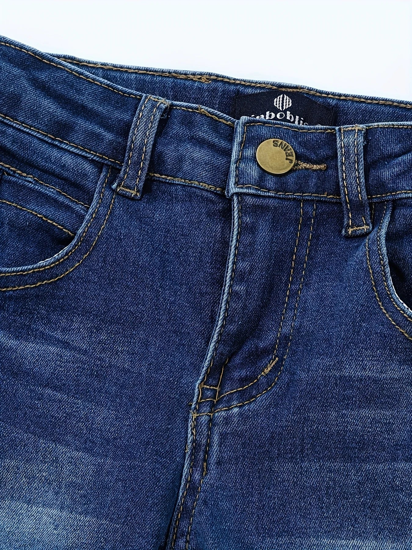 Boys' Street Style Cargo Jeans - Solid Blue