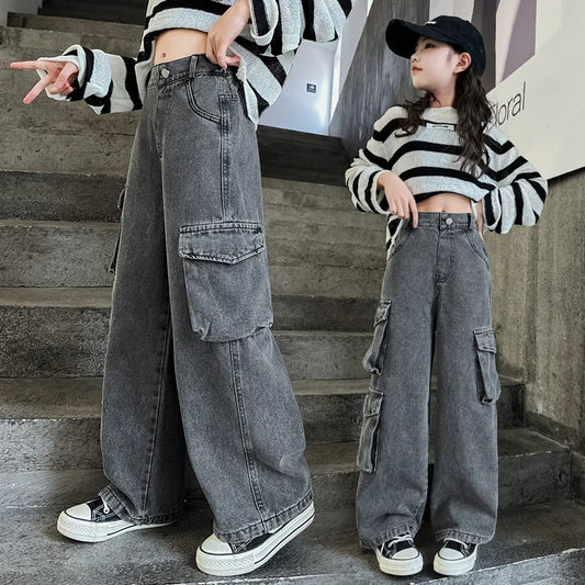 Girls' Cargo Jeans - Spring 2024