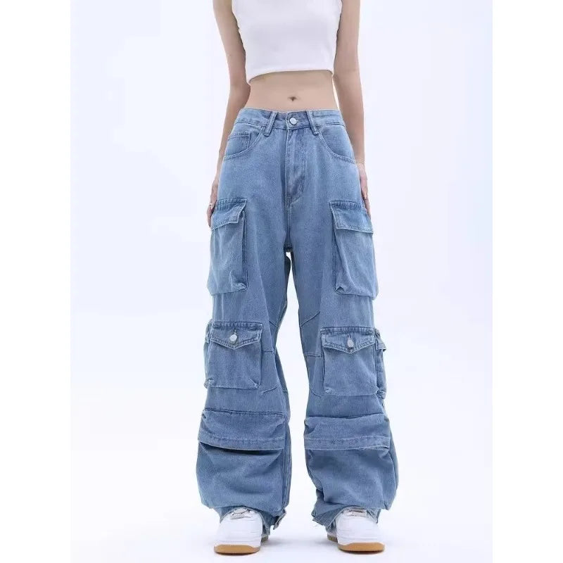 Y2K Retro Wide Leg Cargo Jeans