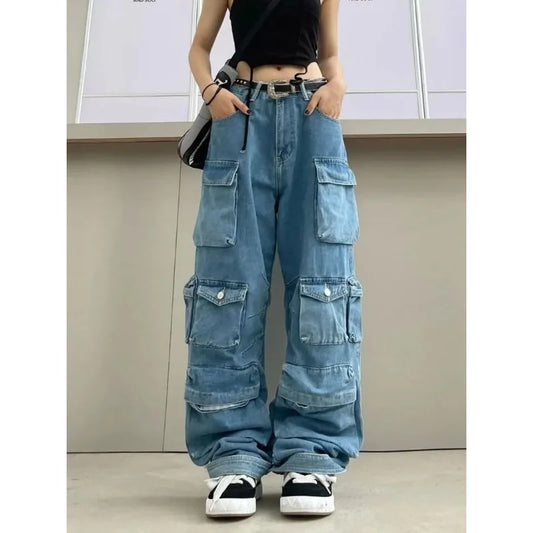 Y2K Retro Wide Leg Cargo Jeans