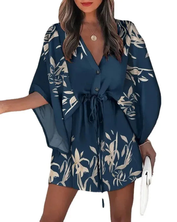 Floral Boho V-Neck Mini Dress