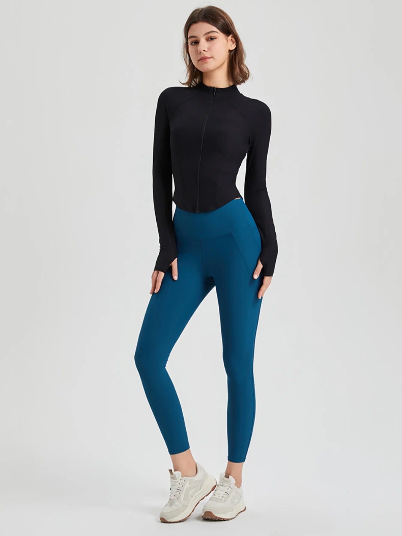 Slim Fit Zipper Sports Jacket for Women
