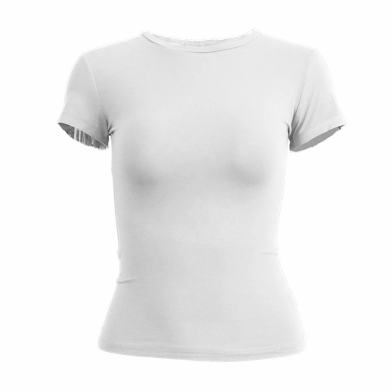 Y2K Slim Fit O-Neck Knitted Tee - Black