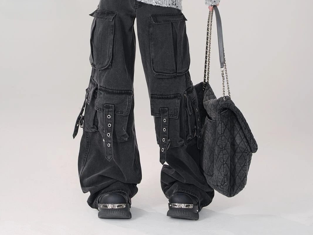 ADAgirl Y2K High Waist Cargo Jeans