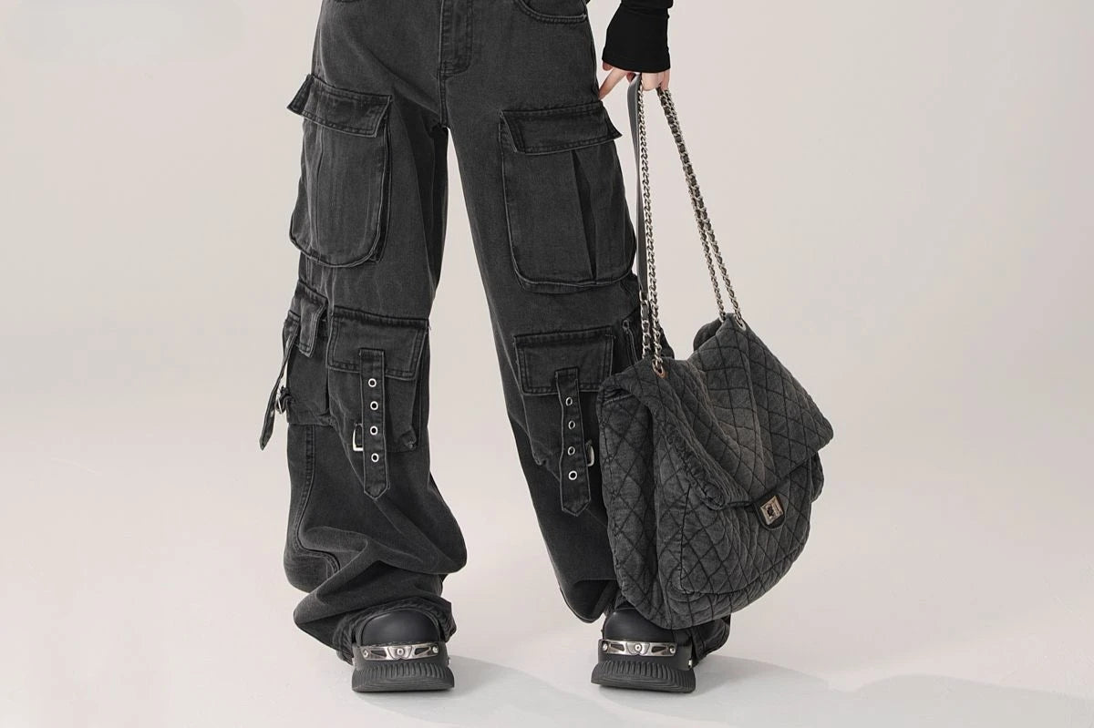 ADAgirl Y2K High Waist Cargo Jeans