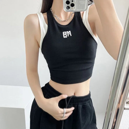 Gothic Summer Vest | Color Block Sleeveless Top