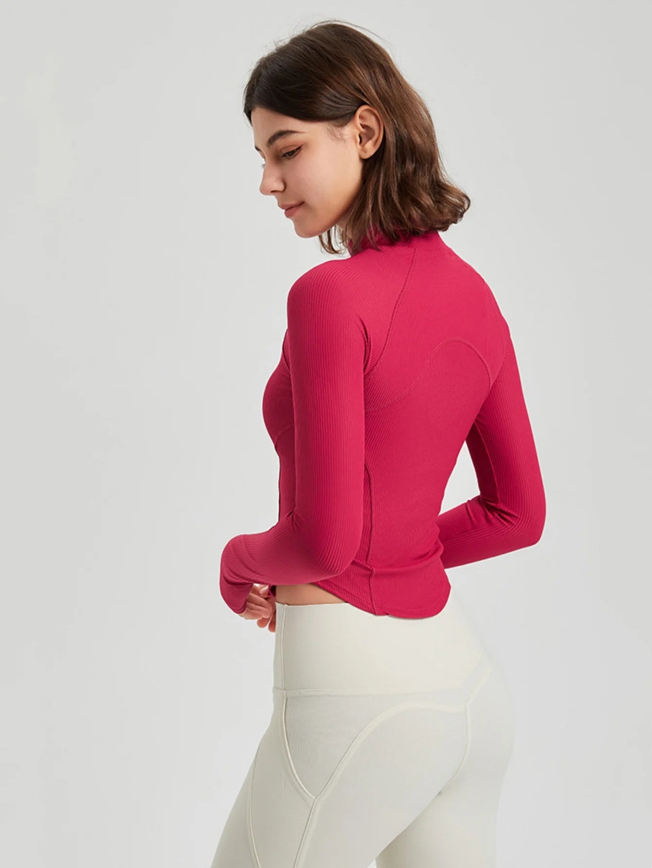 Slim Fit Zipper Sports Jacket for Women