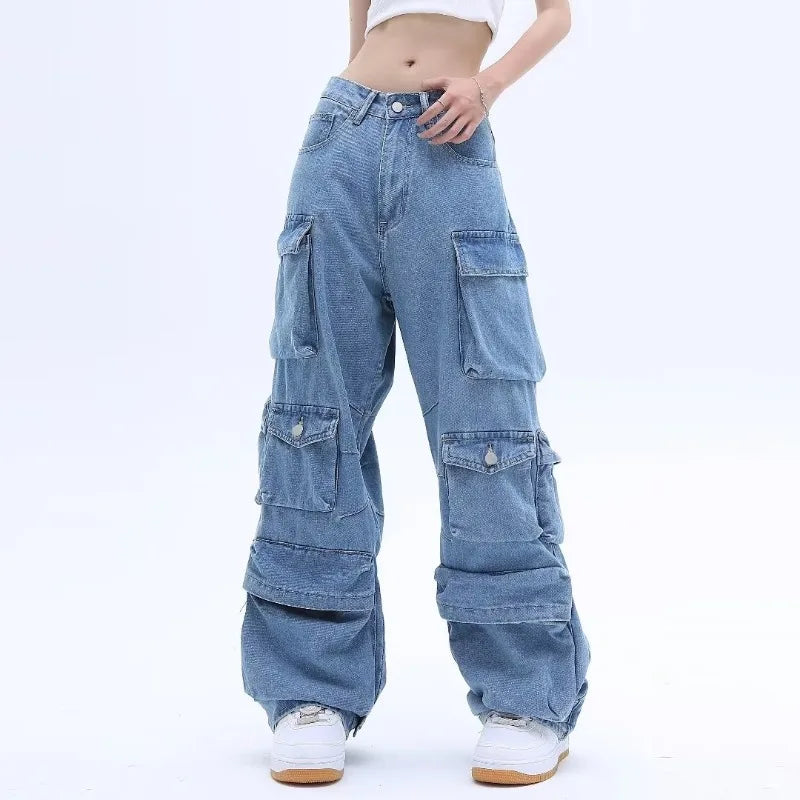 Y2K Retro Wide Leg Cargo Jeans