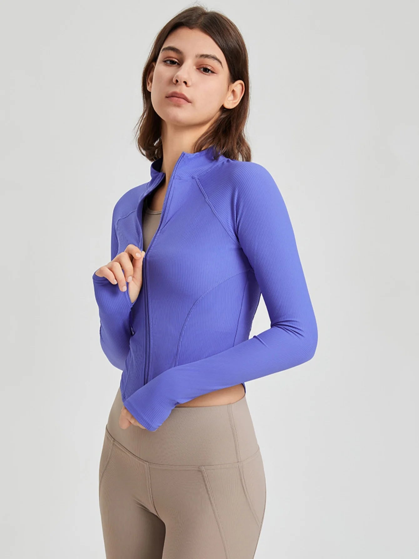 Slim Fit Zipper Sports Jacket for Women