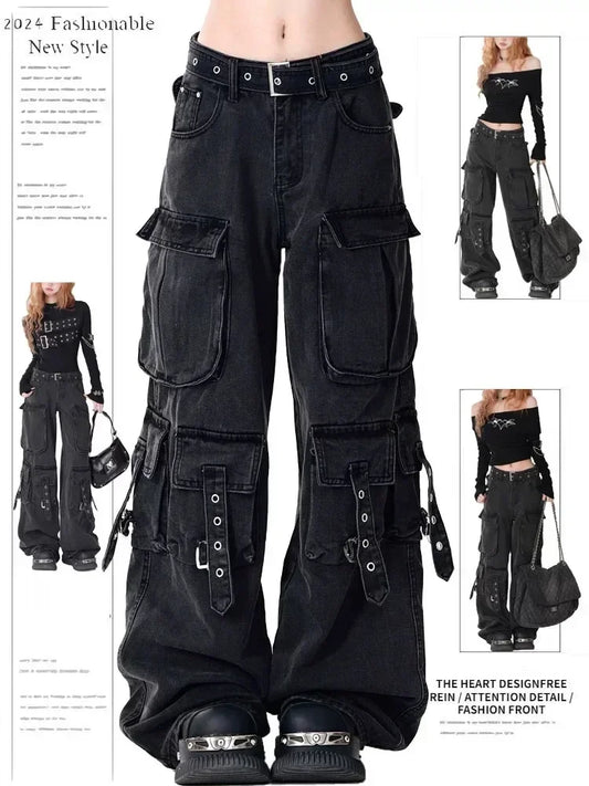 ADAgirl Y2K High Waist Cargo Jeans