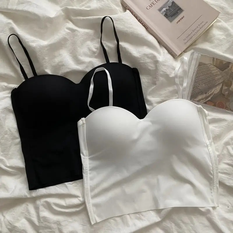 Double Strap Solid Color Sport Crop Top
