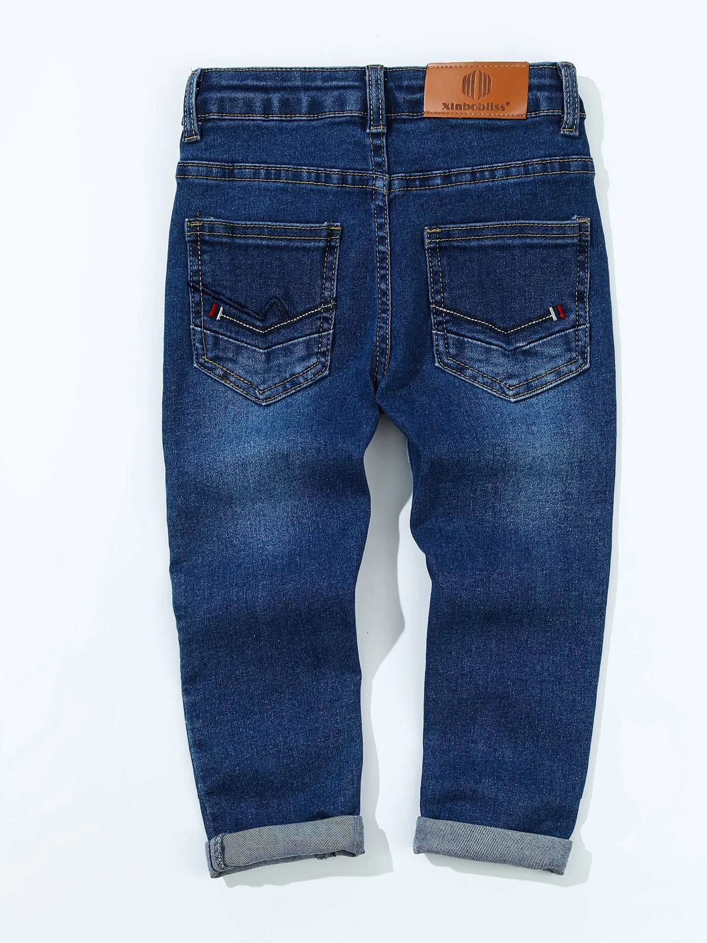 Boys' Street Style Cargo Jeans - Solid Blue