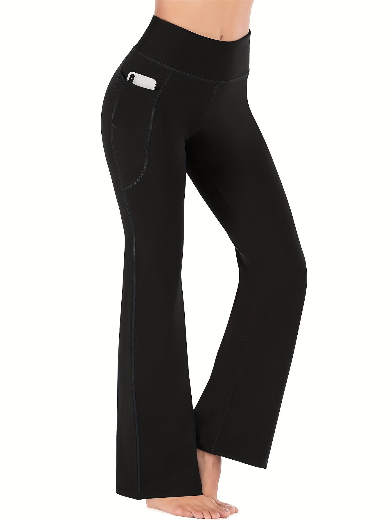 High Waist Bootcut Yoga Pants with Pockets